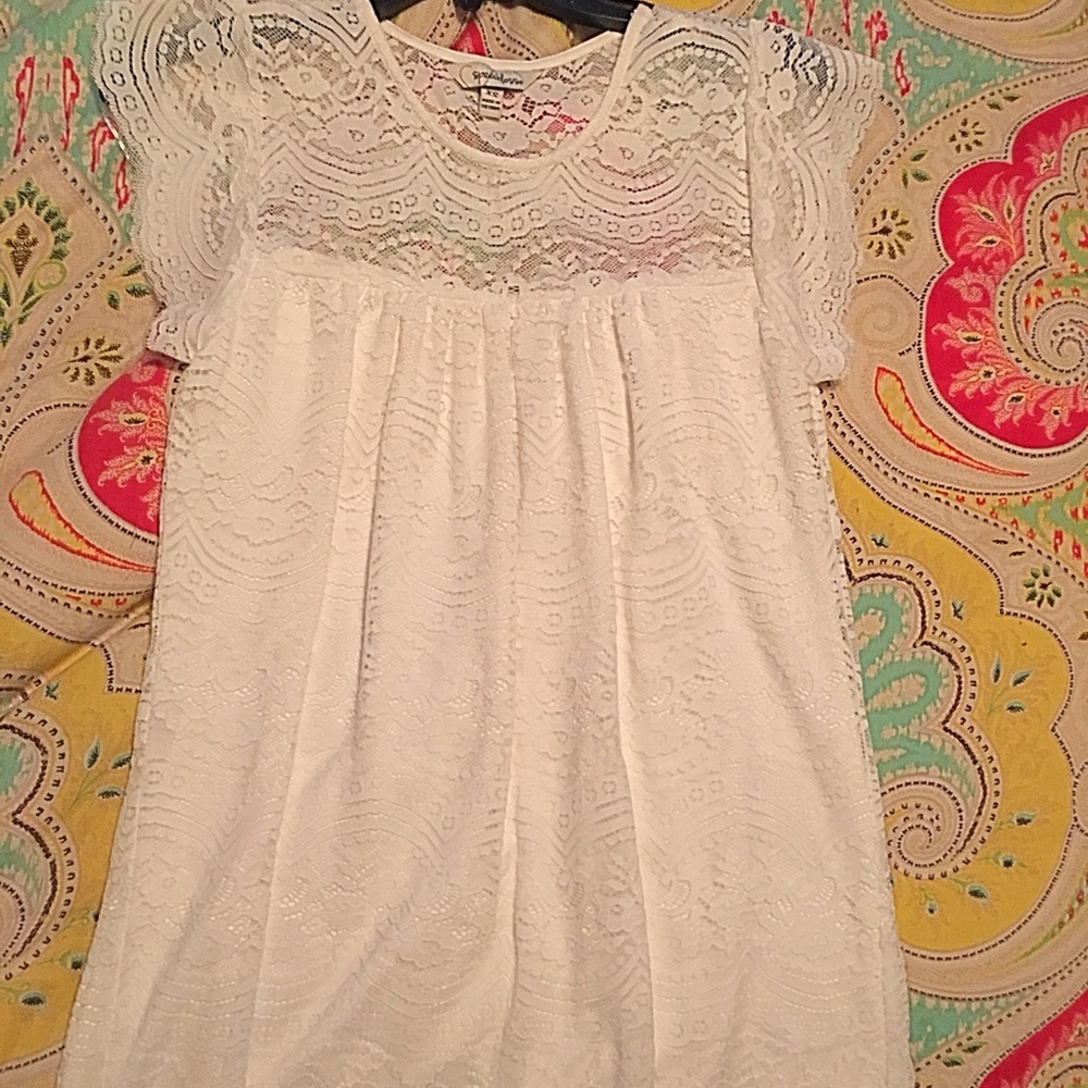 White dress with lace detail